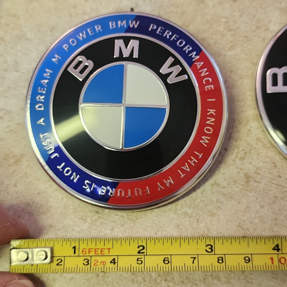 BMW 50th anniversary hood badge emblem badge. Rim caps, door lights available